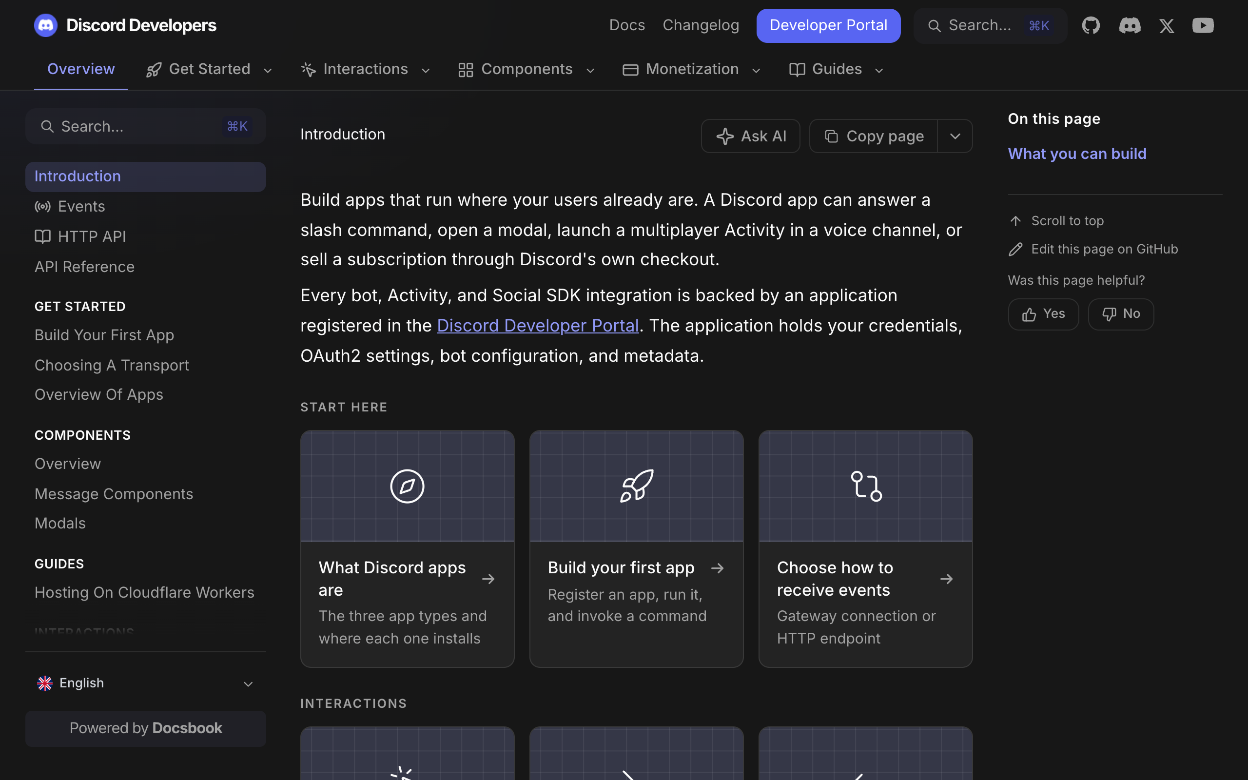 Discord Developers documentation built with Docsbook