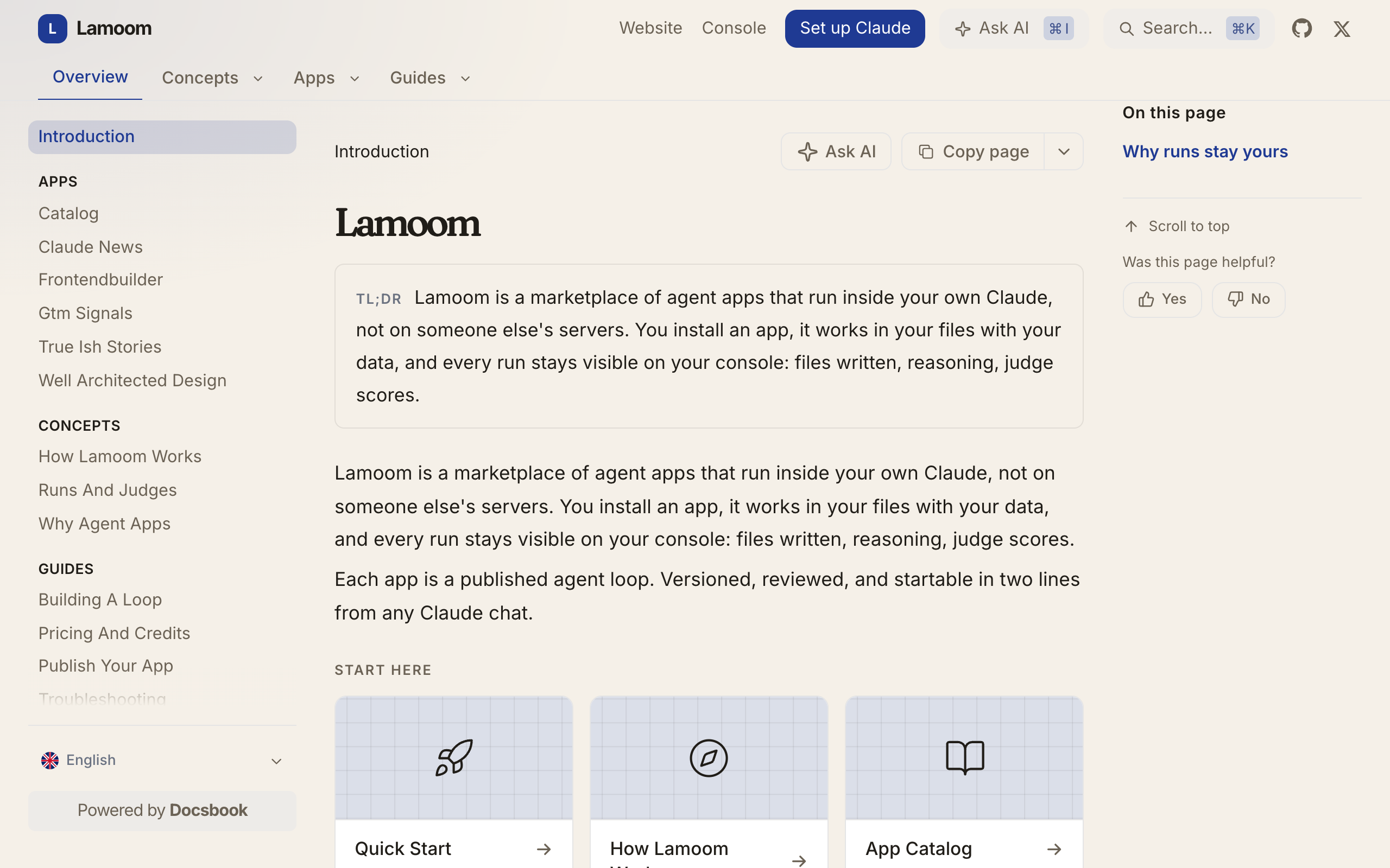 Lamoom documentation built with Docsbook