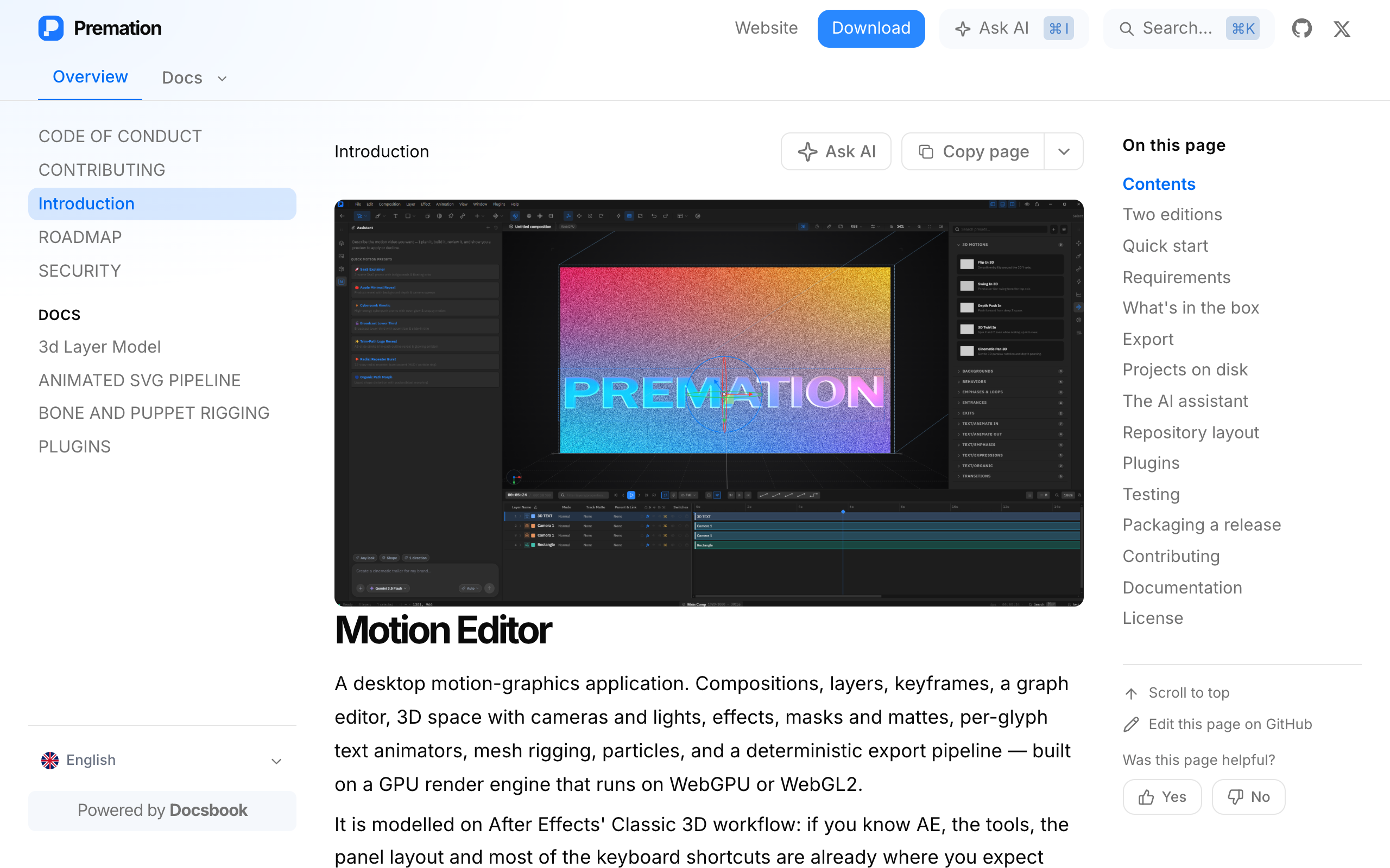 Premation documentation built with Docsbook