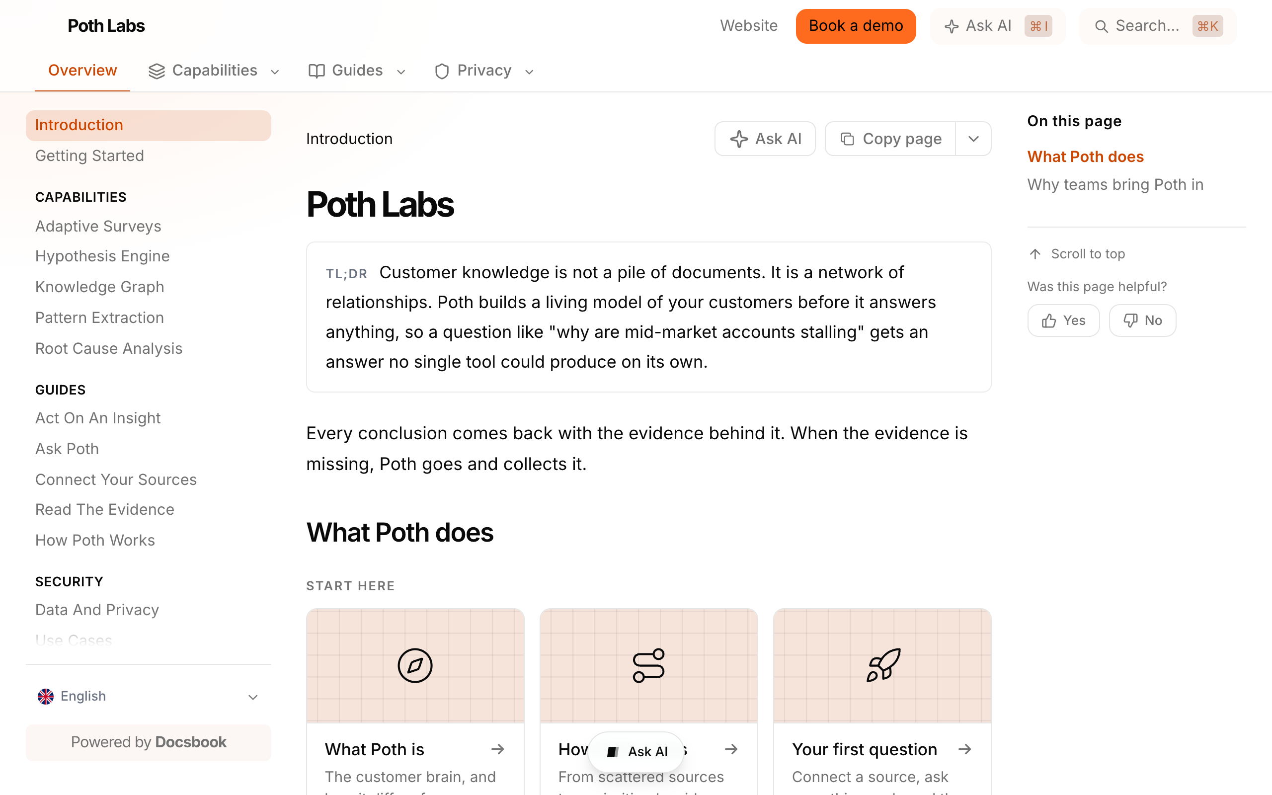 Poth Labs documentation built with Docsbook