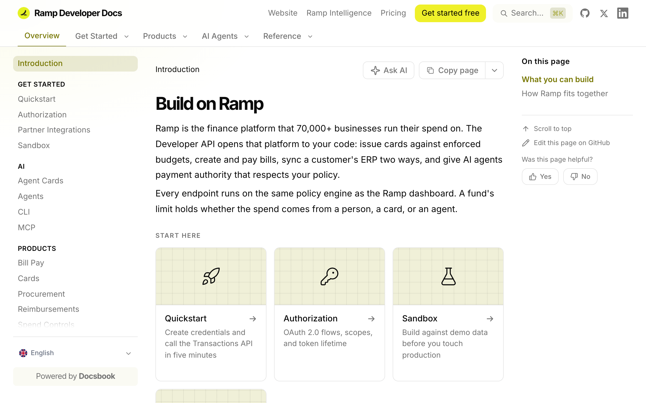 Ramp documentation built with Docsbook
