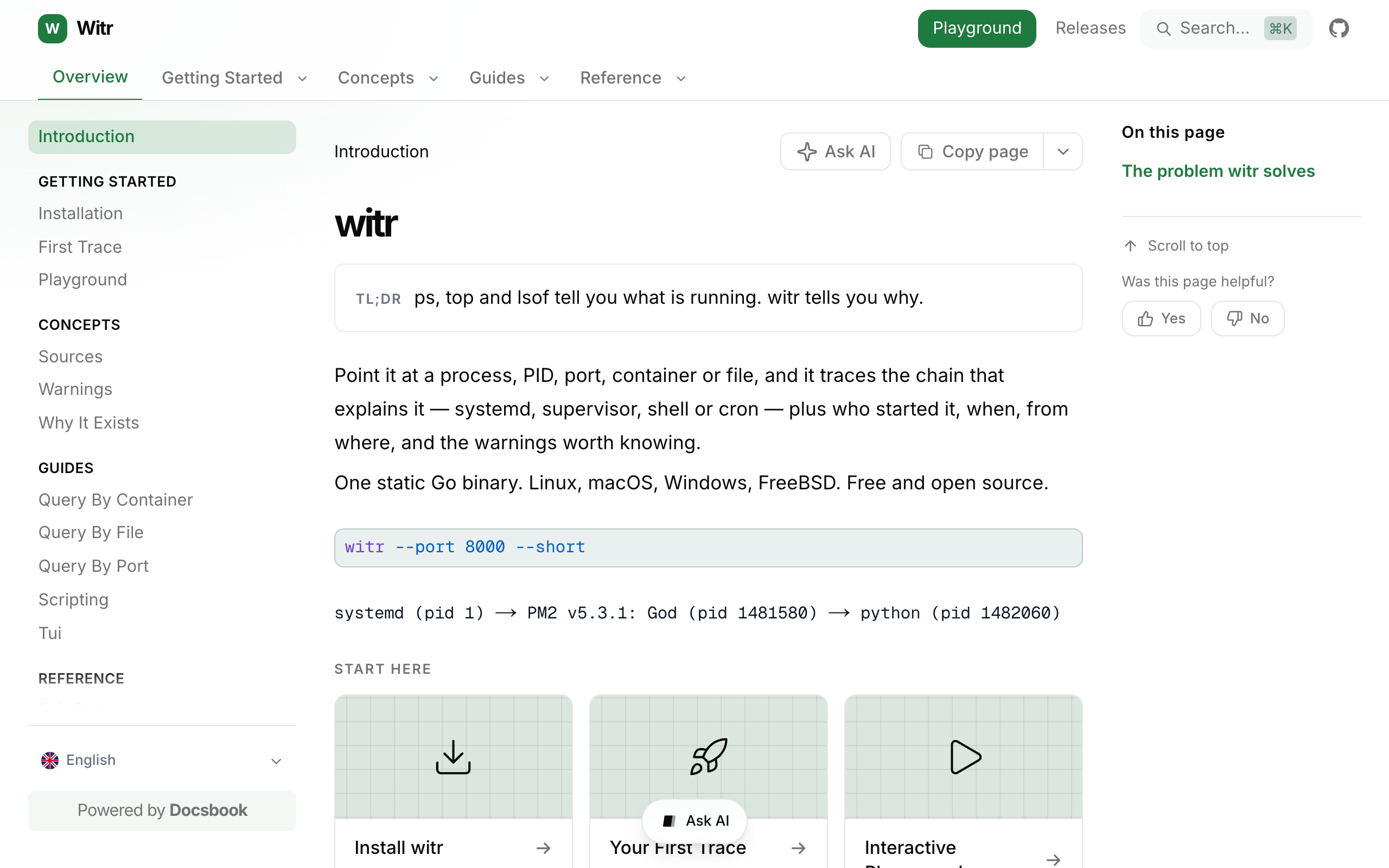 witr documentation built with Docsbook